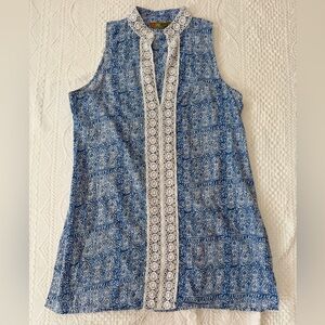 Rock Flower Paper Dress Tunic And White Lace Trim Women’s Size Large L